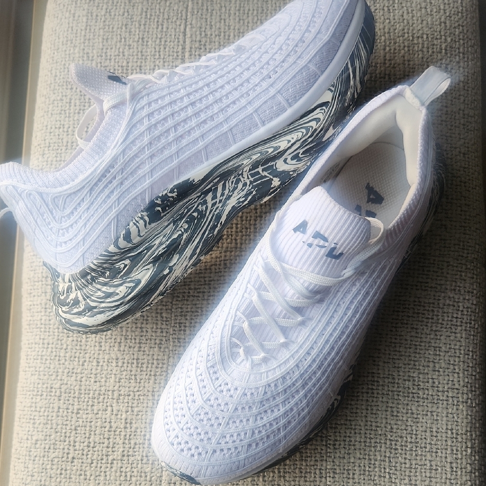 APL White Sneakers with Marbled Sole